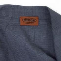 Pre Owned Missoni Blue Linen Cropped Jacket M
