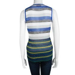 Pre Owned Missoni Multicolor Striped Lurex Ribbed Knit Sleeveless Top S