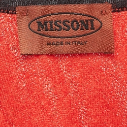 Pre Owned Missoni Red Knit Cardigan One Size