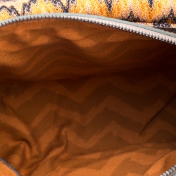 Pre Owned Missoni Multicolor Wave Canvas and Leather Shoulder Bag