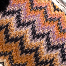 Pre Owned Missoni Multicolor Wave Canvas and Leather Shoulder Bag