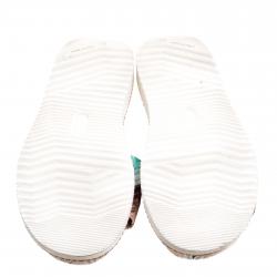 Pre Owned Missoni Multicolor Zig-Zag Print Fabric Slides Size 39