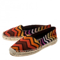 Pre Owned Missoni Multicolor Patterned Knit Fabric Flat Espadrilles Size 36 