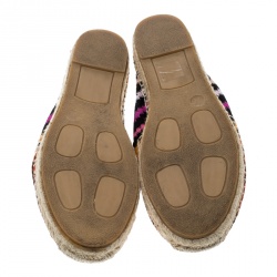 Pre Owned Missoni Multicolor Patterned Knit Fabric Flat Espadrilles Size 36 