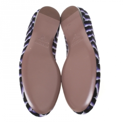 Pre Owned Missoni Multicolor Knit Fabric Ballet Flats Size 37 