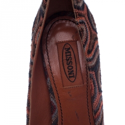 Pre Owned Missoni Multicolor Cotton Blend Fabric Block Heel Pumps Size 36