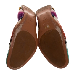Pre Owned Missoni Multicolor Knit Fabric Scrunch Ballet Flats Size 39.5