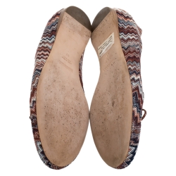 Pre Owned Missoni Multicolor Knit Ballet Flats Size 41