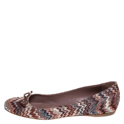 Pre Owned Missoni Multicolor Knit Ballet Flats Size 41