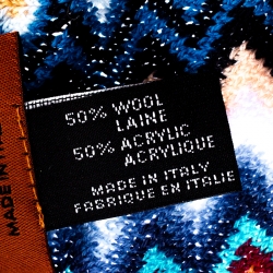 Pre Owned Missoni Multicolor Wool Blend Zig Zag Knit Beanie
