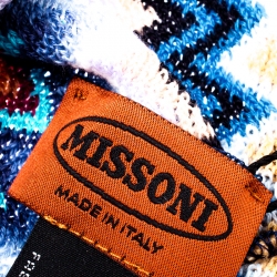 Missoni Multicolor Wool Blend Zig Zag Knit Beanie