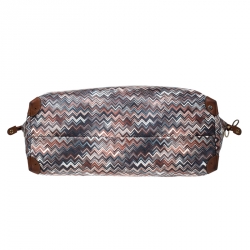 Pre Owned Missoni for Bricks Multicolor Zigzag Printed PVC and Leather Weekender Duffel Bag