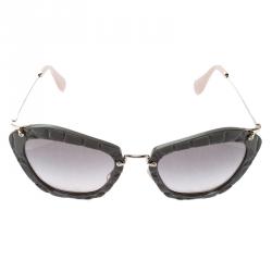 Pre Owned نظارة شمسية ميو ميو SMU 10N رصاصية عين القطة