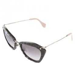 Pre Owned نظارة شمسية ميو ميو SMU 10N رصاصية عين القطة