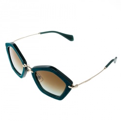 Miu Miu Gree/Brown Gradient SMU06O Geometric Sunglasses 