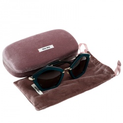 Miu Miu Gree/Brown Gradient SMU06O Geometric Sunglasses 