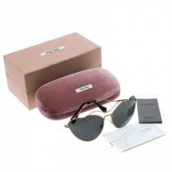 Miu Miu Gold/Black SMU55R Butterfly Sunglasses