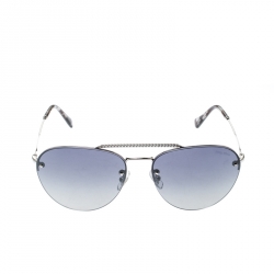 Miu Miu Silver/Blue Grey Gradient Silver Mirrored SMU54U Aviator Sunglasses