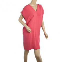 Pre Owned Miu Miu Short Coral Back Pleated Dress M
