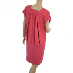 Pre Owned Miu Miu Short Coral Back Pleated Dress M