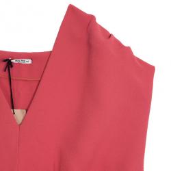 Pre Owned Miu Miu Short Coral Back Pleated Dress M