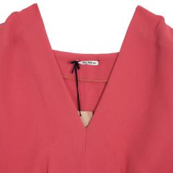 Pre Owned Miu Miu Short Coral Back Pleated Dress M