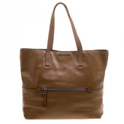 Miu Miu Brown Vitello Soft Leather Tote