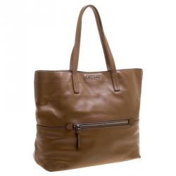 Miu Miu Brown Vitello Soft Leather Tote