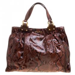 Miu Miu Brown Python Tote
