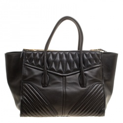 Pre Owned حقيبة يد ميو ميو بيكر جلد مبطنة سوداء