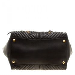 Pre Owned حقيبة يد ميو ميو بيكر جلد مبطنة سوداء