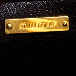 Pre Owned حقيبة يد ميو ميو بيكر جلد مبطنة سوداء