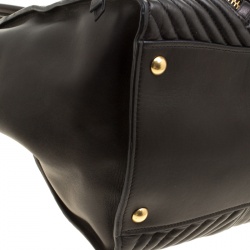 Pre Owned حقيبة يد ميو ميو بيكر جلد مبطنة سوداء