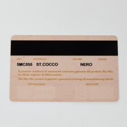 Miu Miu Black Croc Embossed Leather Chain Badge Holder
