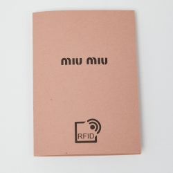Miu Miu Black Croc Embossed Leather Chain Badge Holder