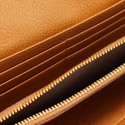 Pre Owned Miu Miu Brown/Grey Madras Leather Flap Continental Wallet