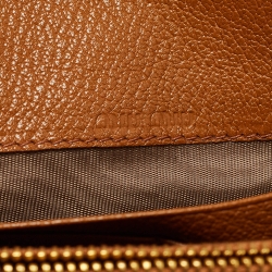 Pre Owned Miu Miu Brown/Grey Madras Leather Flap Continental Wallet