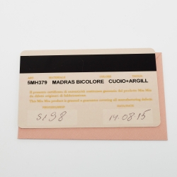 Pre Owned Miu Miu Brown/Grey Madras Leather Flap Continental Wallet