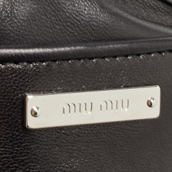 Pre Owned Miu Miu Black Matelasse Leather Club Shoulder Bag