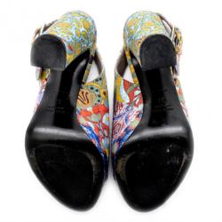 Miu Miu Printed Slingback Sandals Size 37