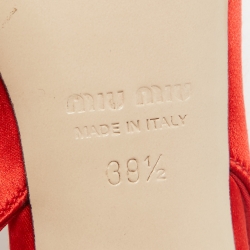 Miu Miu Red Satin Slingback Pumps Size 39.5