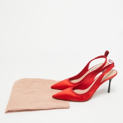 Miu Miu Red Satin Slingback Pumps Size 39.5