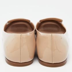 مملوكة مسبقًا Miu Miu Beige Patent Leather and PVC Ballet Flats Size 40