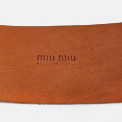 Miu Miu Light Blue Suede Adjustable Buckle Belt 80CM