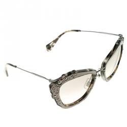 Pre Owned Miu Miu Black Glitter SMU04Q Cat Eye Sunglasses