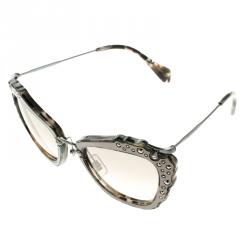 Pre Owned Miu Miu Black Glitter SMU04Q Cat Eye Sunglasses