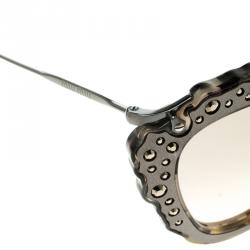 Pre Owned Miu Miu Black Glitter SMU04Q Cat Eye Sunglasses