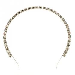 Miu Miu Multicolor Crystals Palladium Finish Metal Headband