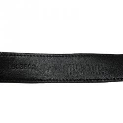 Miu Miu Black Leather Chain Link Belt 85cm