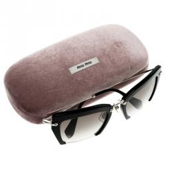 Miu Miu Black SMU 10Q Cut Out Sunglasses